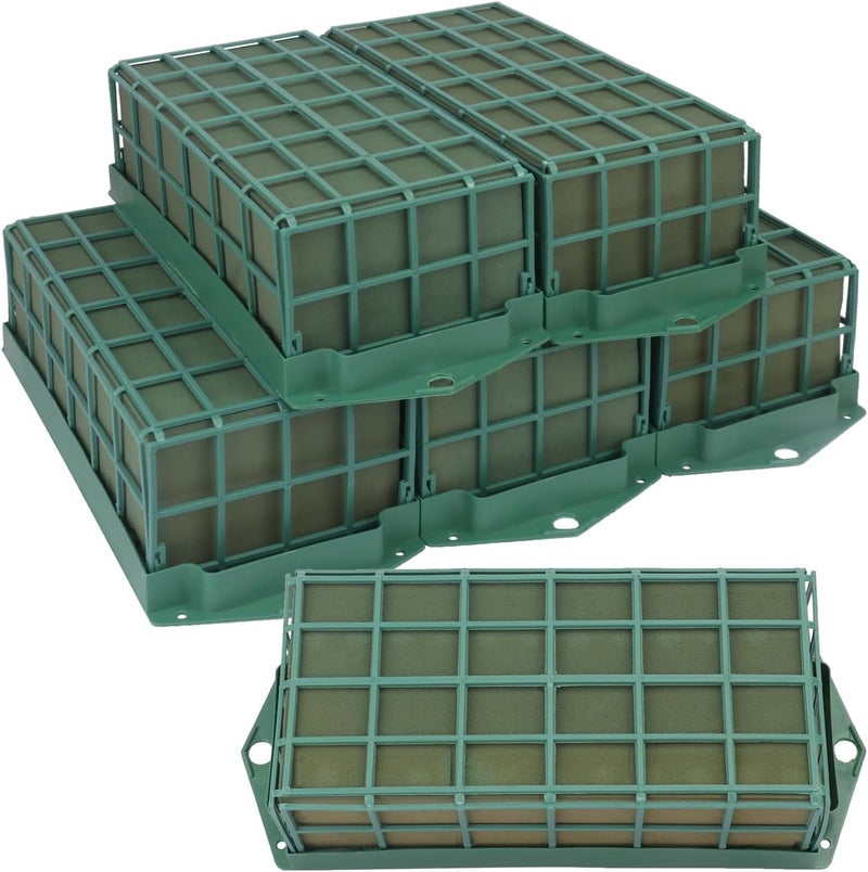 IHDYPPEW 6 Pack Floral Foam Cage, Premium Floral Cage Foam Box for Fresh and Artificial Flowers – Perfect for Wedding, Home and Garden Decorations(11.8 x 4.7 x 3.15 inch) - Image 1